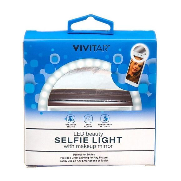 Vivitar LED Beauty Selfie Light with Makeup Mirror NEW - Picture 1 of 7